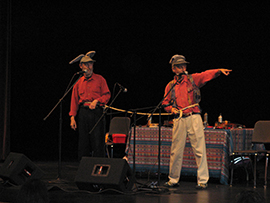 San and Laz performing the Donkey Story