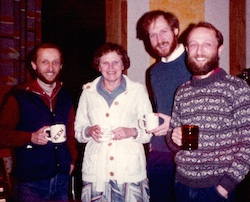 Phyllis with San, Laz and Willard Spencer, the engineer at Solid Sound Studios