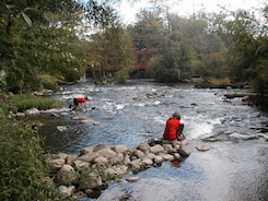 Helen and Daniel at the Delhi Rapids